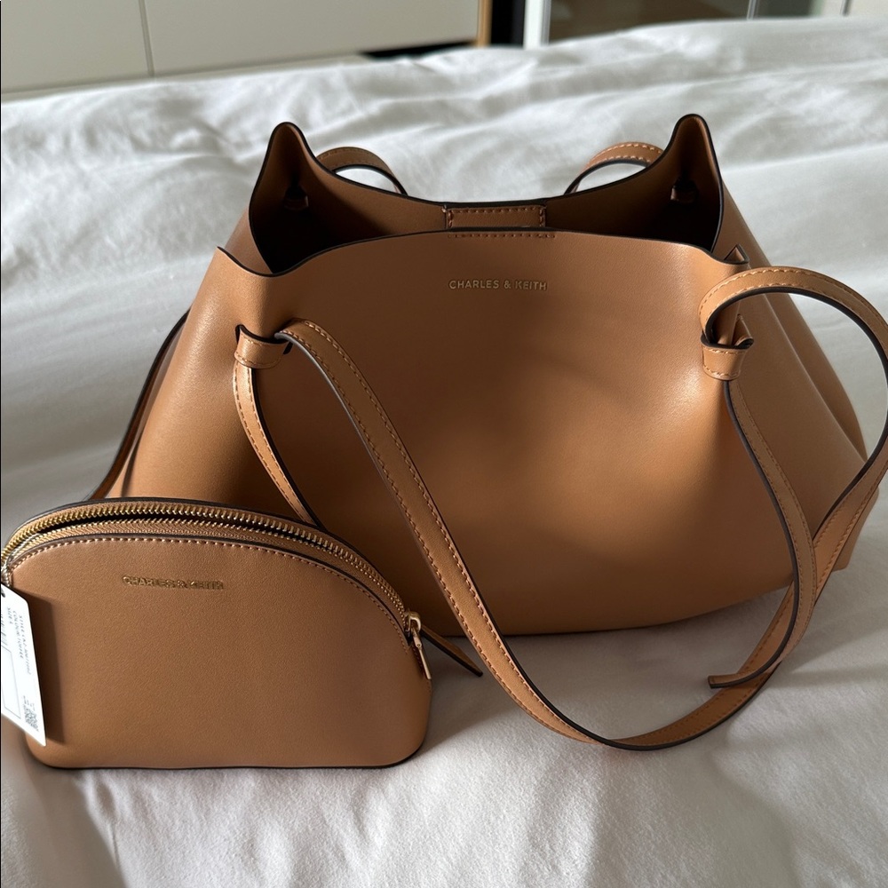 Charles & Keith Calla Tote Bag Tan